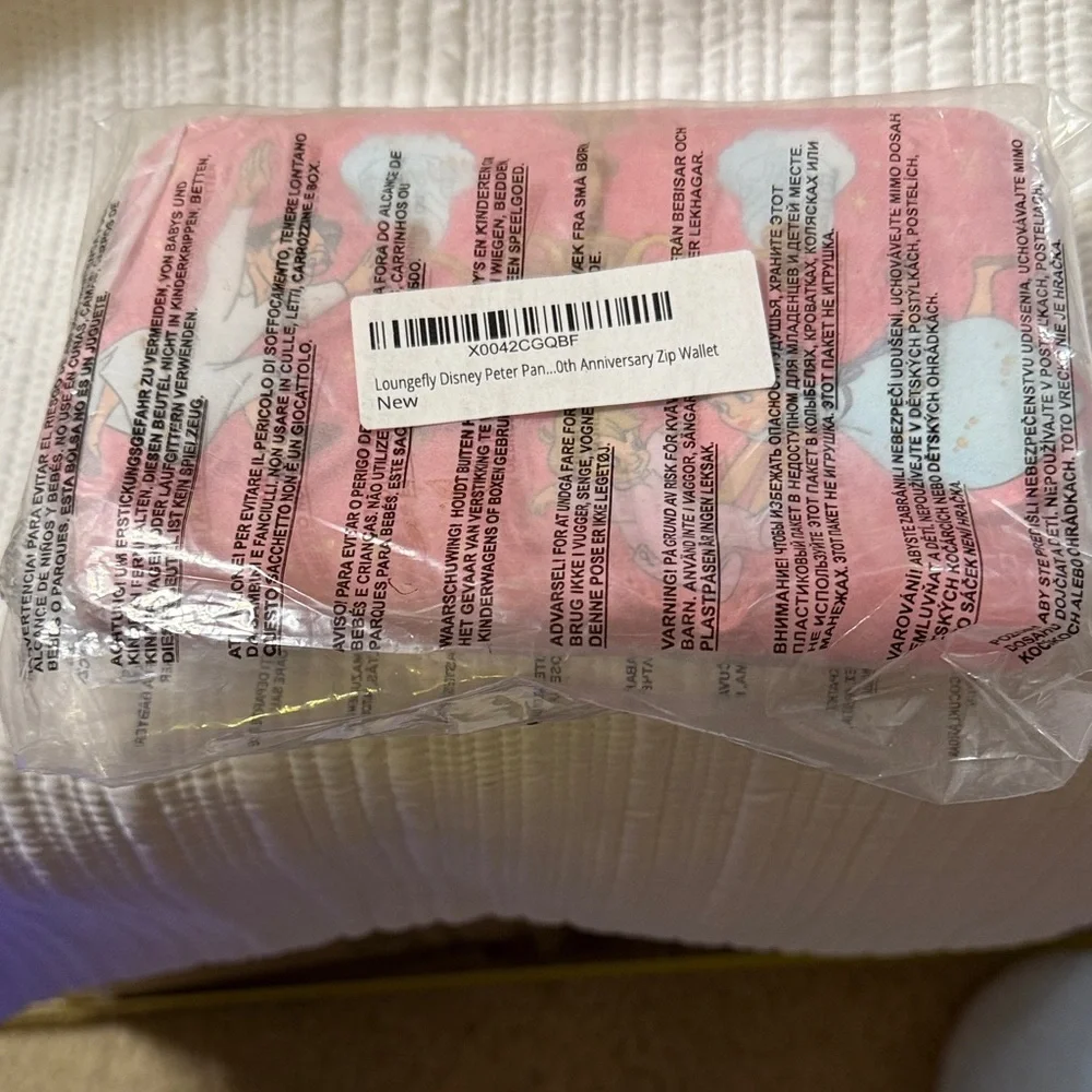 Disney Peter Pan 70th Anniversary Pink Tinker Bell Loungefly Wallet NIP - Picture 5 of 6